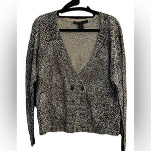 100% Cotton Marc Jacobs Blue and Cream Cardigan Size Large